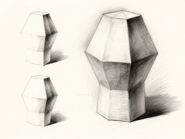 素描进阶,掌握基础笔法,塑造立体体积与丰富肌理