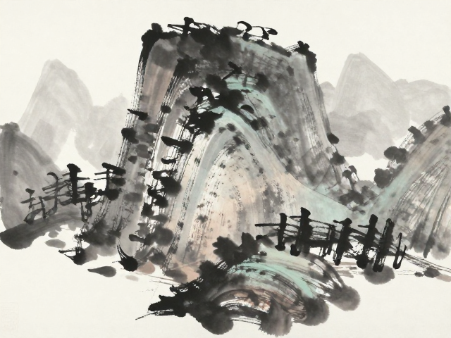 国画干结笔法技巧,如何通过基础笔法塑造画面体积感