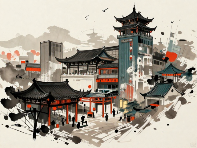 商业插画设计,融合传统多层画法与现代粗犷笔触