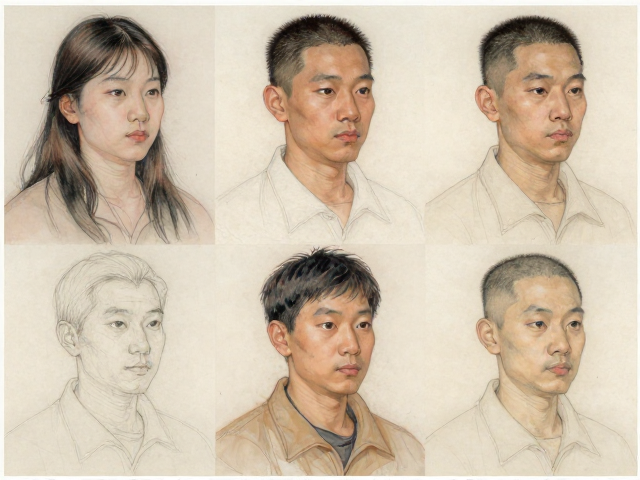 传统多层画法笔触控制,人物肖像绘画进阶指南