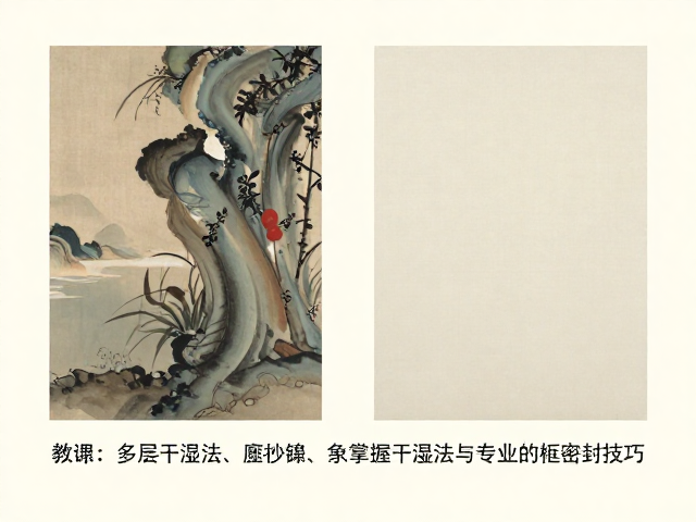 传统多层画法教程,掌握干湿法与专业画框密封技巧