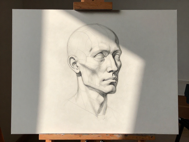 画架画框下的光影规律,头部结构与解剖的艺术解析
