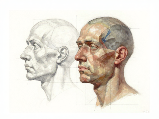 央美油画系透视比例解析，头部结构与解剖的视觉逻辑