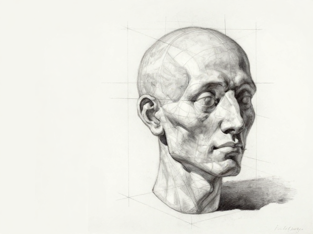 央美油画系透视比例解析，头部结构与解剖的视觉逻辑
