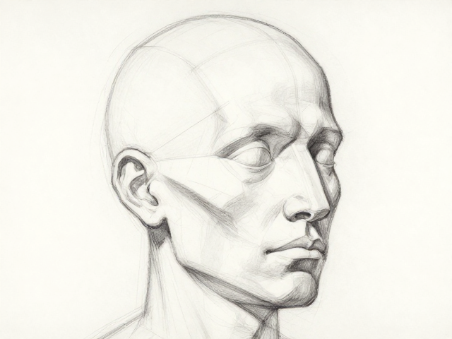 素描名作局部临摹,头部结构解剖与边缘线虚实处理技巧