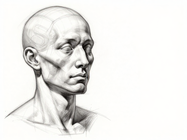 素描人体结构,头部解剖与整体结构研究指南