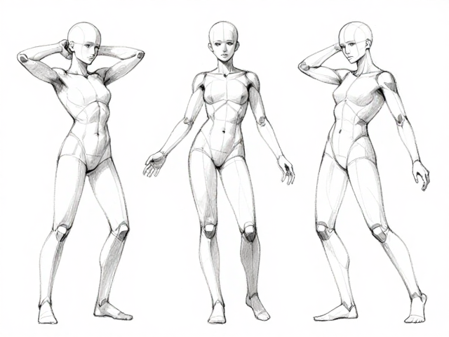 素描人体结构,头部解剖与动态姿势研究,掌握绘画核心逻辑