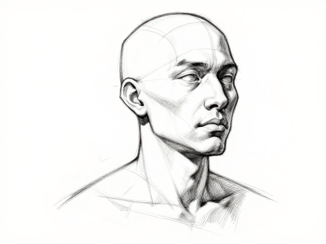 半身肖像绘画教程,头部结构与边缘线虚实处理技巧