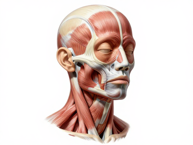 全身人体头部结构与解剖笔触肌理，精准还原人体细节