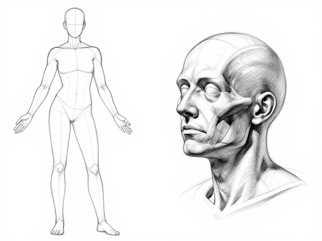 素描人体结构,光影体积塑造与头部解剖实战指南