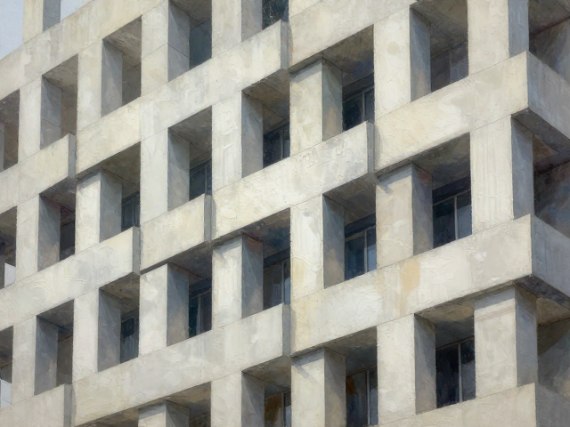 建筑结构肌理与湿画法晕染,AI绘画视觉融合技巧
