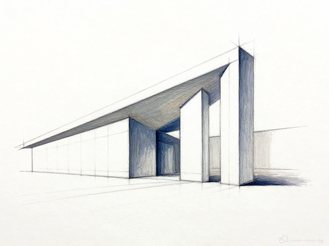 油画棒对角线构图,建筑结构绘画教程,轻松画出高级感