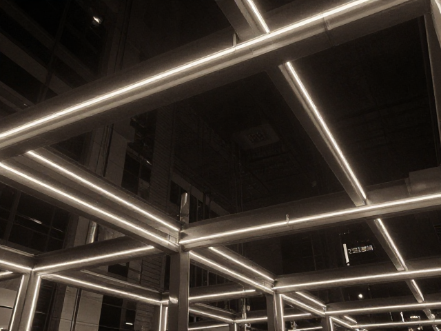 建筑结构下的霓虹夜景与Sepia怀旧,光影交织的视觉美学