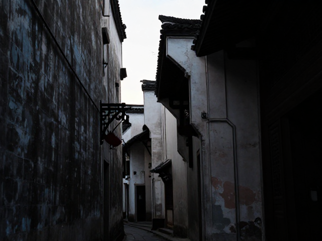 老街巷弄逆光剪影，探秘传统建筑结构之美