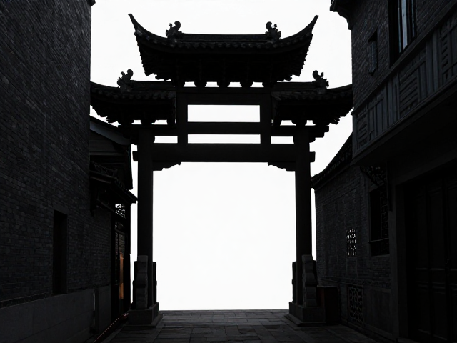老街巷弄逆光剪影，探秘传统建筑结构之美