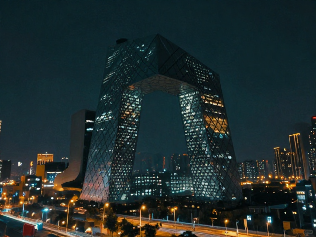 建筑结构之美,大笔触勾勒城市霓虹夜景
