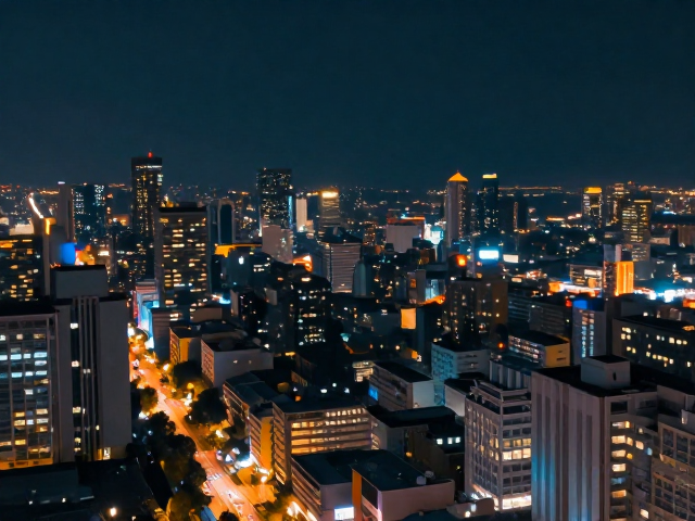 建筑结构之美,大笔触勾勒城市霓虹夜景