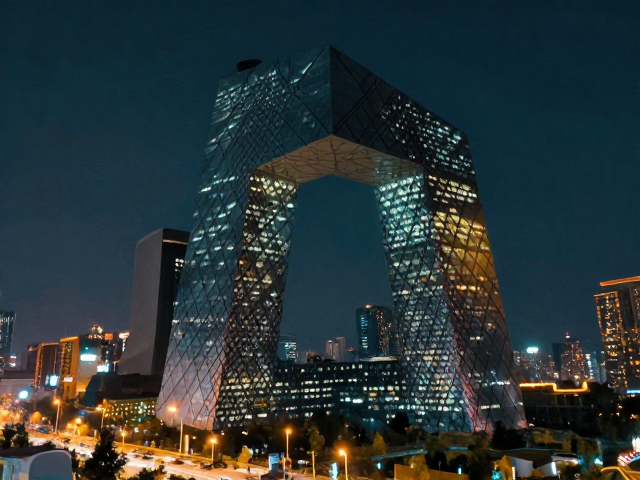 建筑结构之美,大笔触勾勒城市霓虹夜景