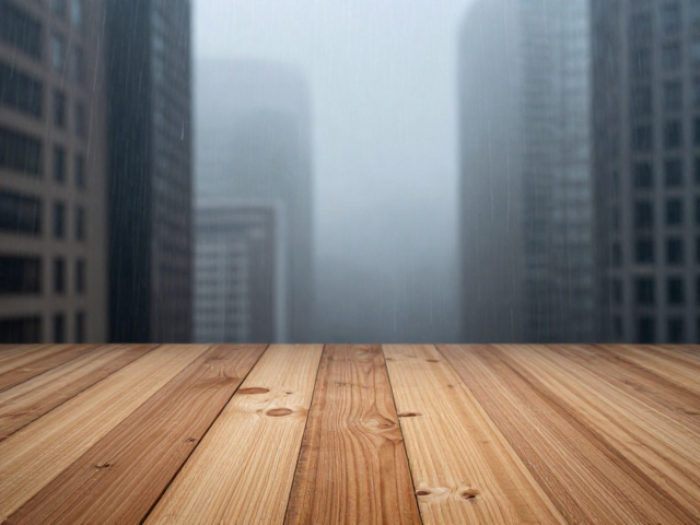 雨雾朦胧中的建筑之美,画布木板上的光影叙事