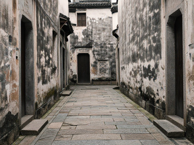 老街巷弄里的建筑结构,调色油下的岁月痕迹与视觉美学
