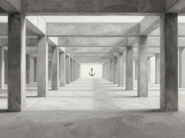 建筑结构消失点,用宽头画笔构建透视纵深