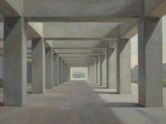 建筑结构消失点,用宽头画笔构建透视纵深