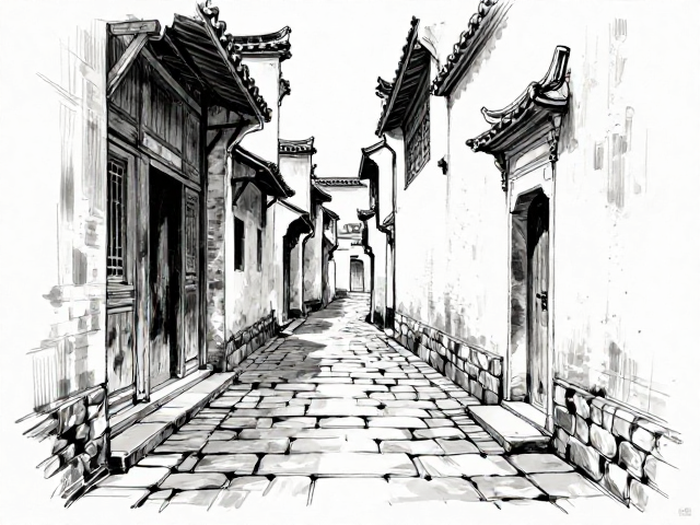 老街巷弄速写构思,建筑结构里的光影与故事