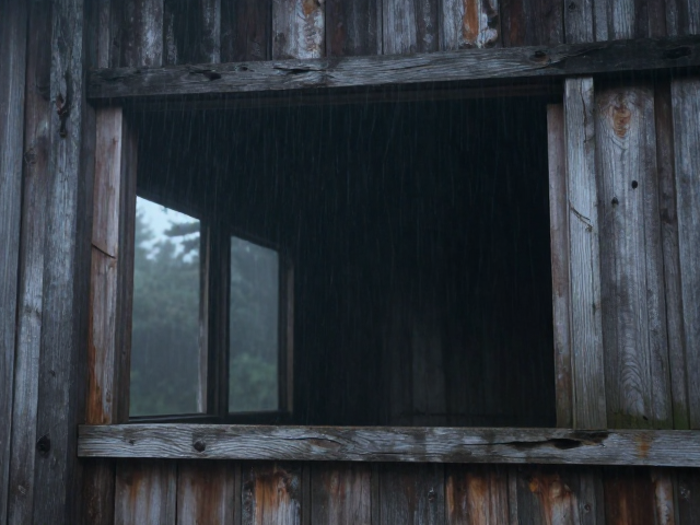 雨雾朦胧中，木质斑驳的建筑结构藏着什么秘密？