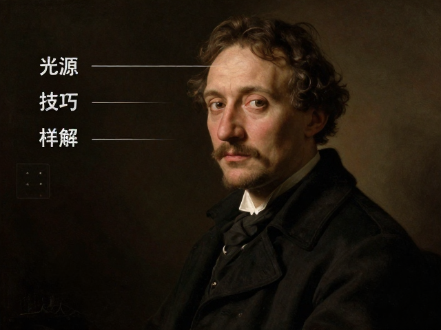 伦勃朗光人物肖像，光源分析与布光技巧详解