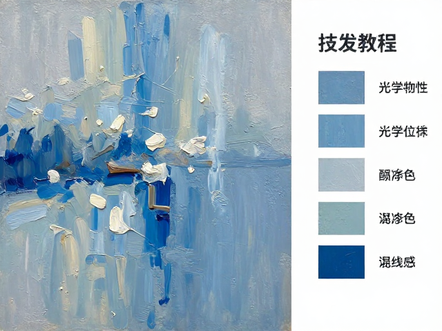 冷抽象油画教程,无轮廓线技法解析与油画颜料选择指南