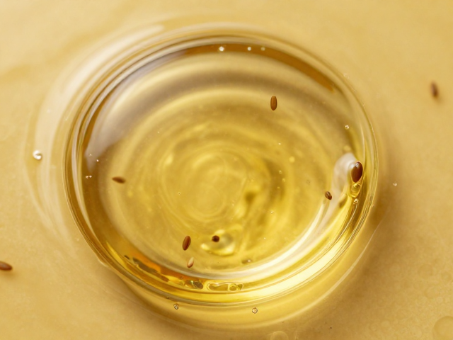 超级写实主义下的亚麻籽油,极致视觉张力,还原纯粹金黄光泽