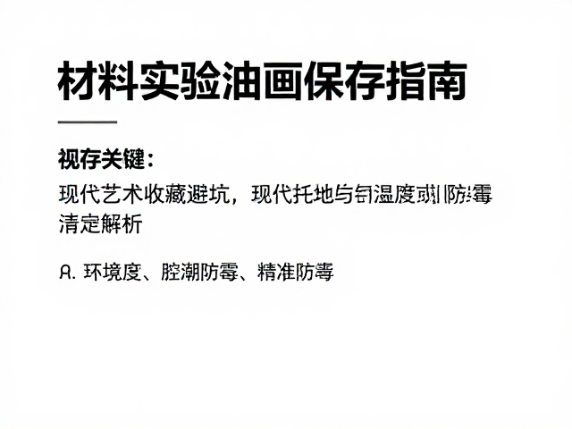 材料实验油画保存指南,现代艺术收藏避坑,防潮防霉全解析
