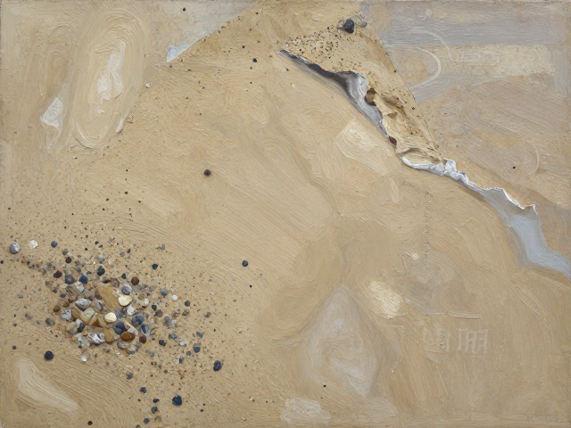 材料实验油画,沙子与砾石的结构性加固技法解析
