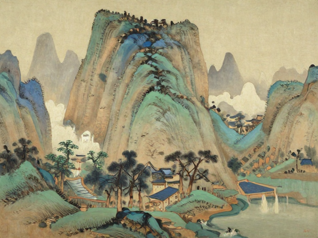 中国写实油画中的毛笔笔触,传统山水意象的现代转化艺术