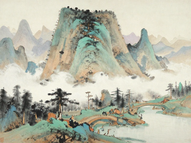 中国写实油画中的毛笔笔触,传统山水意象的现代转化艺术