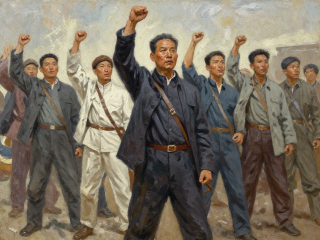 中国写实油画,写意笔触融合油画味,重塑历史革命题材的艺术张力