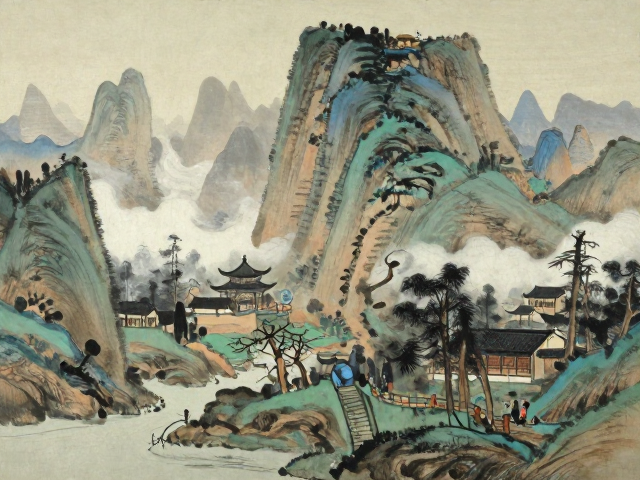 中国写实油画，现代视觉张力下的传统山水意象转化
