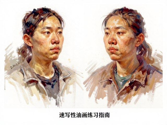 速写性油画练习指南，专业工坊人物肖像技法解析