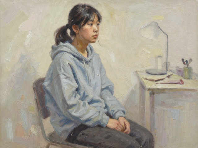 学生习作低价速写性油画练习,巧用冷暖对比提升画面张力