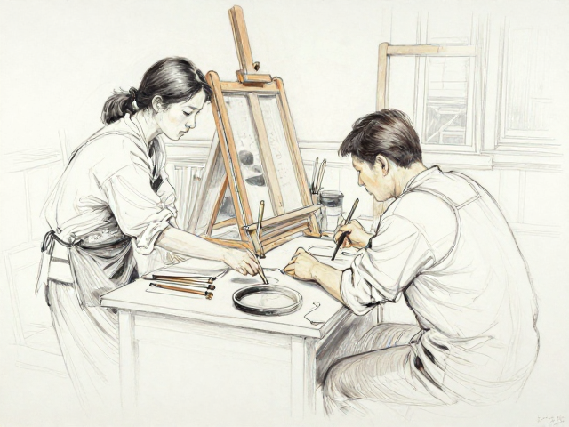 速写性油画练习，干画法在专业油画工坊的实战技巧与教学指南