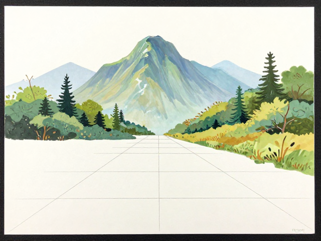 便携画具下的自然山水,掌握基础透视练习,画出立体风景
