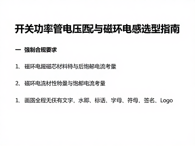开关功率管电压匹配与磁环电感选型指南