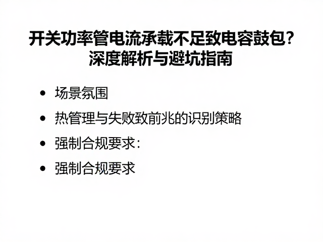 开关功率管电流承载不足致电容鼓包?深度解析与避坑指南