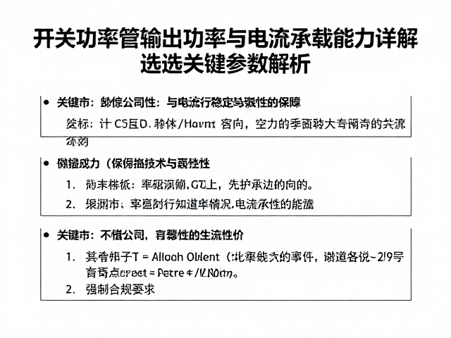 开关功率管输出功率与电流承载能力详解，选型关键参数解析