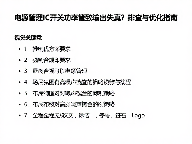 电源管理IC开关功率管致输出失真?排查与优化指南