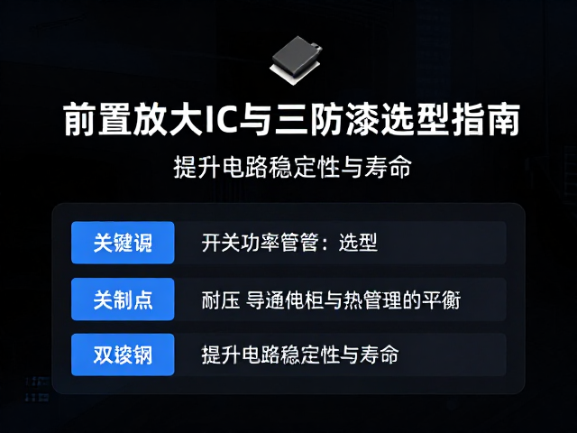 开关功率管、前置放大IC与三防漆选型指南，提升电路稳定性与寿命