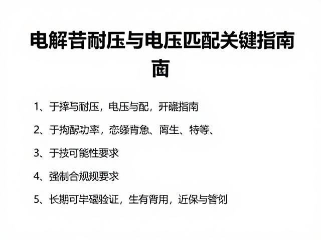 开关功率管选型,电解电容耐压与电压匹配关键指南