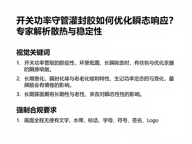 开关功率管灌封胶如何优化瞬态响应?专家解析散热与稳定性
