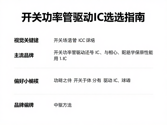 开关功率管驱动IC选型指南，主流品牌偏好与性能对比解析