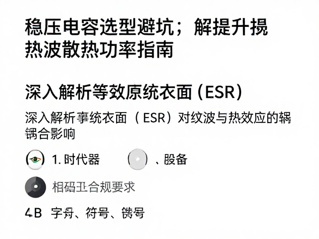 稳压电容选型避坑,解决电源纹波过大与提升散热功率指南